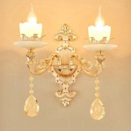 Apliques de pared de metal para interiores, de 2 luces, clásicos, tradicionales, para sala de estar, comedor y dormitorio.