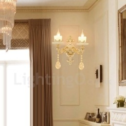 Apliques de pared de metal para interiores, de 2 luces, clásicos, tradicionales, para sala de estar, comedor y dormitorio.
