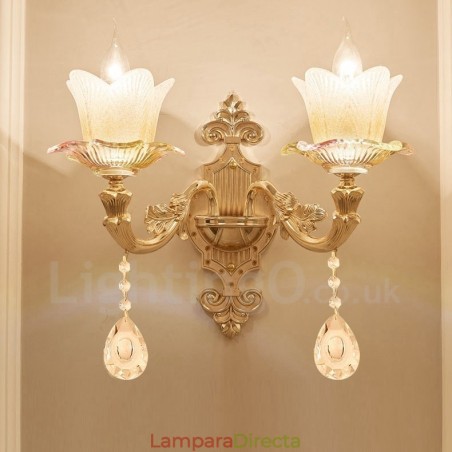 Apliques de pared de metal para interiores, de 2 luces, clásicos, tradicionales, para sala de estar, comedor y dormitorio. Apliques de pared de metal para interiores, de 2 luces, clásicos, tradicionales, para sala de estar, comedor y dormitorio.