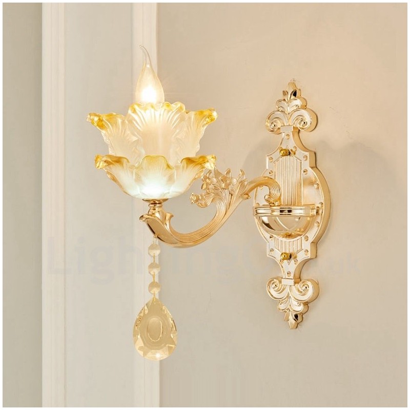 Apliques de pared de lujo de metal para interiores, estilo clásico tradicional, para sala de estar, comedor y dormitorio.