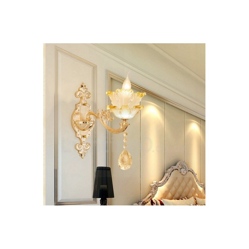 Apliques de pared de lujo de metal para interiores, estilo clásico tradicional, para sala de estar, comedor y dormitorio.
