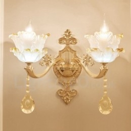 Apliques de pared de metal para interiores, de 2 luces, clásicos, tradicionales, para sala de estar, comedor y dormitorio.