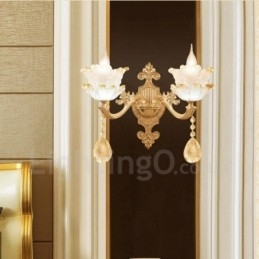 Apliques de pared de metal para interiores, de 2 luces, clásicos, tradicionales, para sala de estar, comedor y dormitorio.