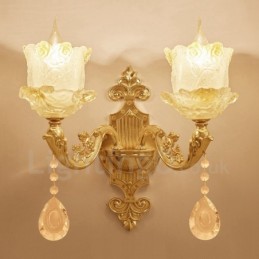 Apliques de pared de metal para interiores, de 2 luces, clásicos, tradicionales, para sala de estar, comedor y dormitorio.