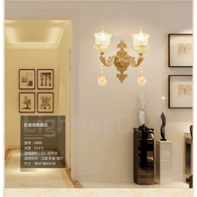 Apliques de pared de metal para interiores, de 2 luces, clásicos, tradicionales, para sala de estar, comedor y dormitorio.