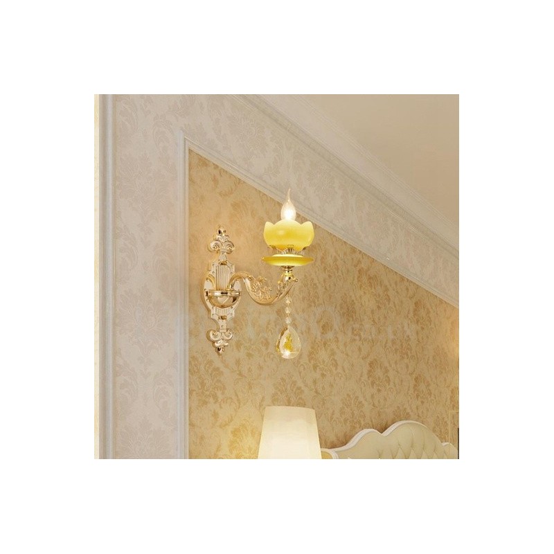Apliques de pared de lujo de metal para interiores, estilo clásico tradicional, para sala de estar, comedor y dormitorio.