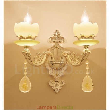 Apliques de pared de metal para interiores, de 2 luces, clásicos, tradicionales, para sala de estar, comedor y dormitorio. Apliques de pared de metal para interiores, de 2 luces, clásicos, tradicionales, para sala de estar, comedor y dormitorio.