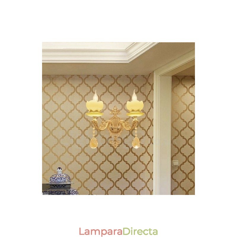 Apliques de pared de metal para interiores, de 2 luces, clásicos, tradicionales, para sala de estar, comedor y dormitorio.