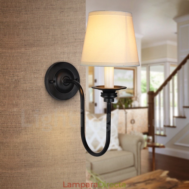 Apliques de pared clásicos tradicionales de una sola luz para interiores