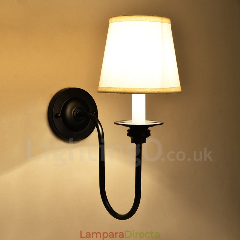 Apliques de pared clásicos tradicionales de una sola luz para interiores