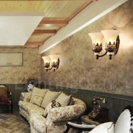 Apliques de pared de metal para interiores, de 2 luces, clásicos, tradicionales, para sala de estar, comedor y dormitorio.