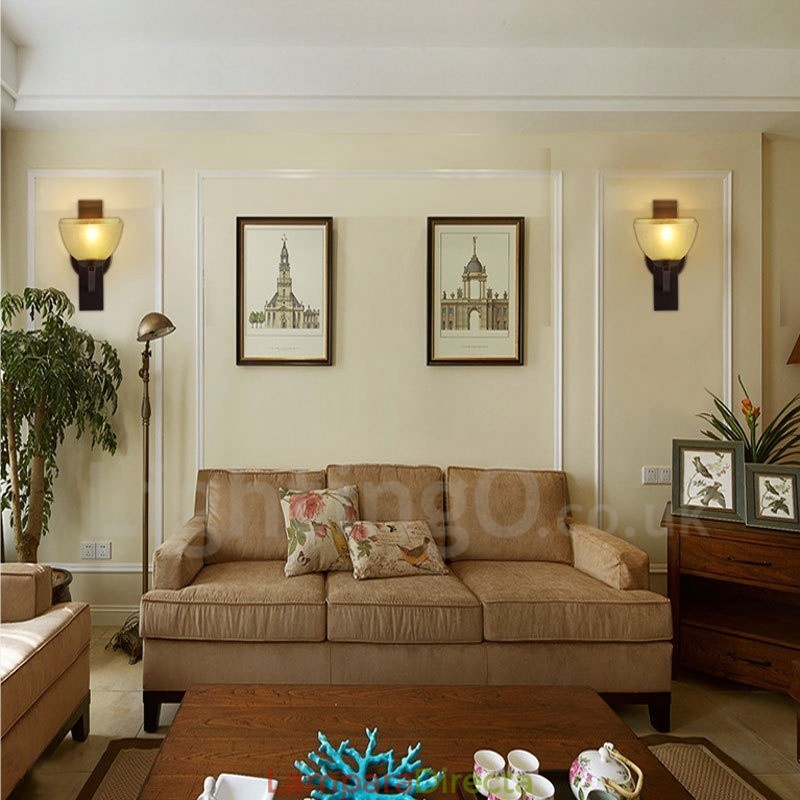 Apliques de pared clásicos tradicionales de una sola luz para interiores