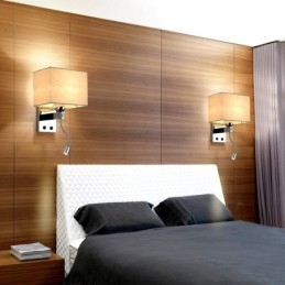 Lámpara de pared moderna para habitación de hotel, lectura, tela creativa, pasillo, balcón, mesita de noche
