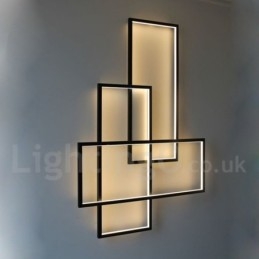 Lámpara de techo moderna y contemporánea de aluminio con pintura, lámpara de pared empotrada con regulador de intensidad remoto para sala de estar y dormitorio.