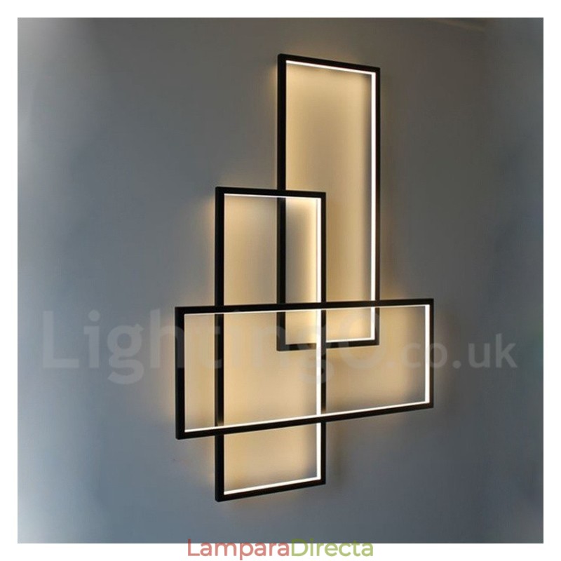 Lámpara de techo moderna y contemporánea de aluminio con pintura, lámpara de pared empotrada con regulador de intensidad remoto para sala de estar y dormitorio.
