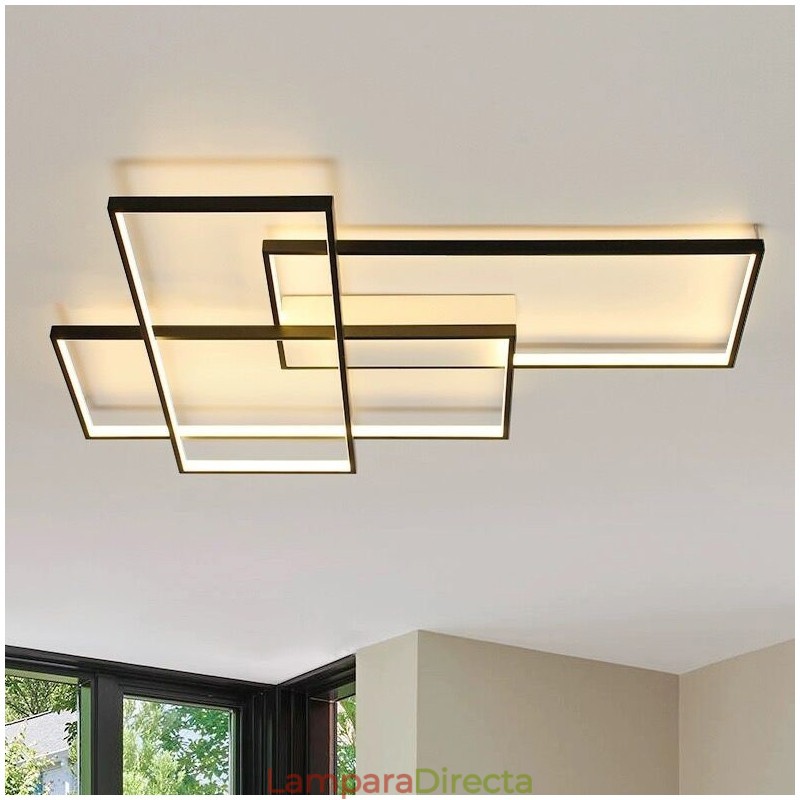 Lámpara de techo moderna y contemporánea de aluminio con pintura, lámpara de pared empotrada con regulador de intensidad remoto para sala de estar y dormitorio.