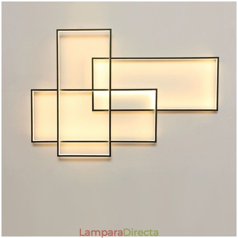 Lámpara de techo moderna y contemporánea de aluminio con pintura, lámpara de pared empotrada con regulador de intensidad remoto para sala de estar y dormitorio.