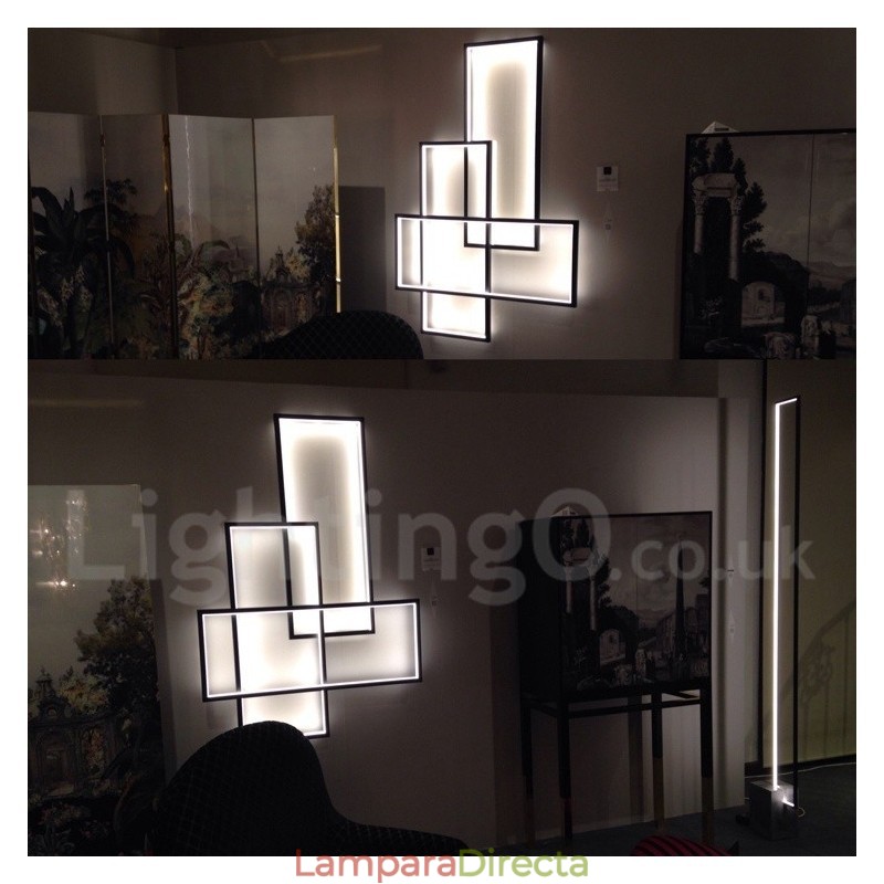 Lámpara de techo moderna y contemporánea de aluminio con pintura, lámpara de pared empotrada con regulador de intensidad remoto para sala de estar y dormitorio.