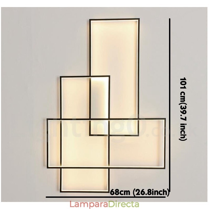 Lámpara de techo moderna y contemporánea de aluminio con pintura, lámpara de pared empotrada con regulador de intensidad remoto para sala de estar y dormitorio.
