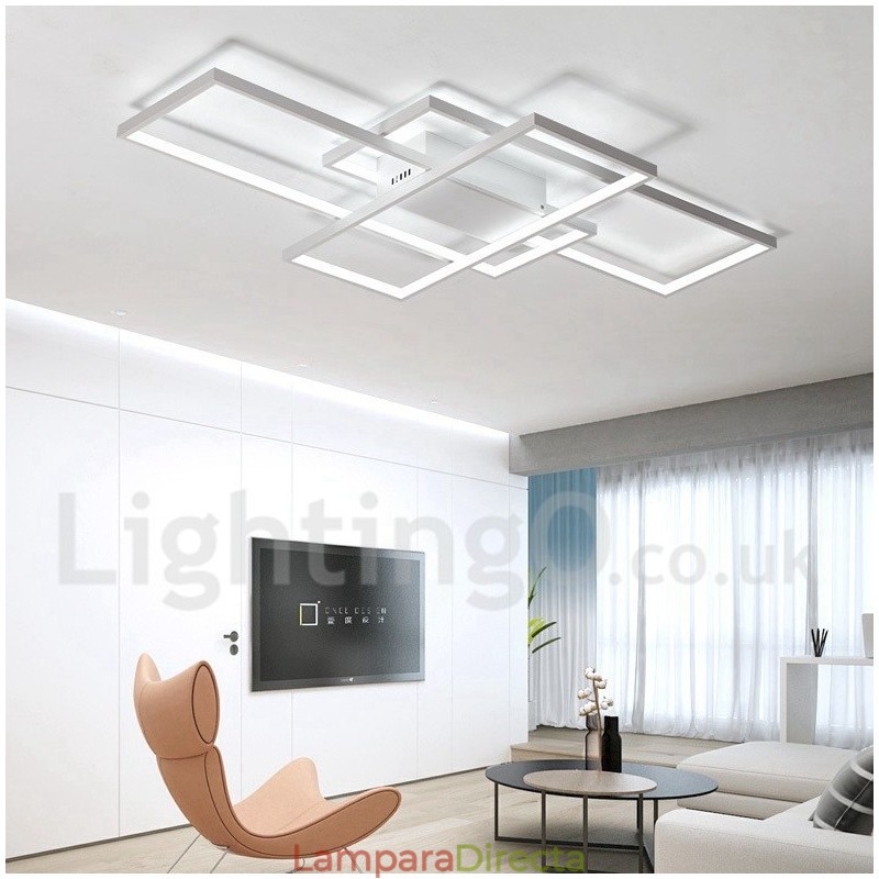 Lámpara de techo moderna y contemporánea de aluminio con pintura, lámpara de pared empotrada con regulador de intensidad remoto para sala de estar y dormitorio. También se puede usar como lámpara de pared.