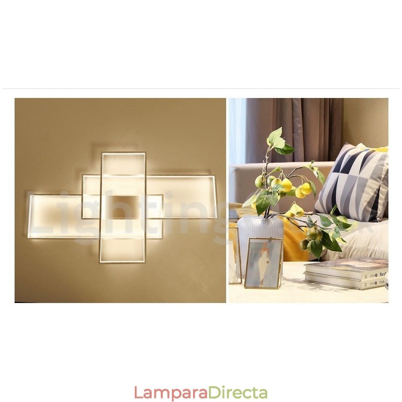 Lámpara de techo moderna y contemporánea de aluminio con pintura, lámpara de pared empotrada con regulador de intensidad remoto para sala de estar y dormitorio. También se puede usar como lámpara de pared.