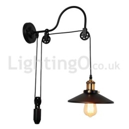 Lámpara de pared con polea retro empotrada para pasillo, bar, cafetería, dormitorio, estudio, loft