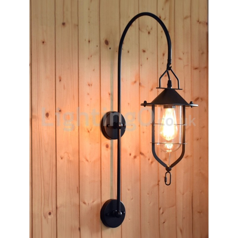 Lámpara de pared de muelle retro, luces de pared de muelle negro, aplique de muelle, restaurante, sala de estar, cafetería, bar, tienda de ropa