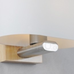 Lámpara de pared moderna y contemporánea de madera y acero inoxidable con pantalla de vidrio para pasillo, bar, cafetería, dormitorio, estudio, loft, polea.