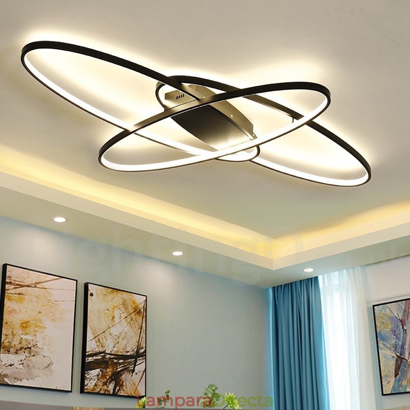 Lámpara de techo moderna y contemporánea de aluminio ovalada regulable, lámpara empotrada para sala de estar y dormitorio. También se puede usar como luz de pared.