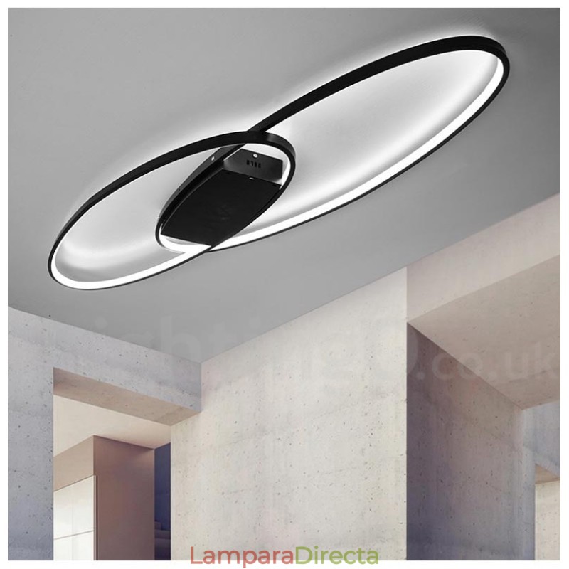 Lámpara de techo moderna y contemporánea de aluminio ovalada regulable, lámpara empotrada para sala de estar y dormitorio. También se puede usar como luz de pared.