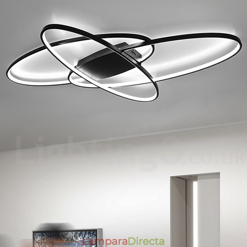 Lámpara de techo moderna y contemporánea de aluminio ovalada regulable, lámpara empotrada para sala de estar y dormitorio. También se puede usar como luz de pared.