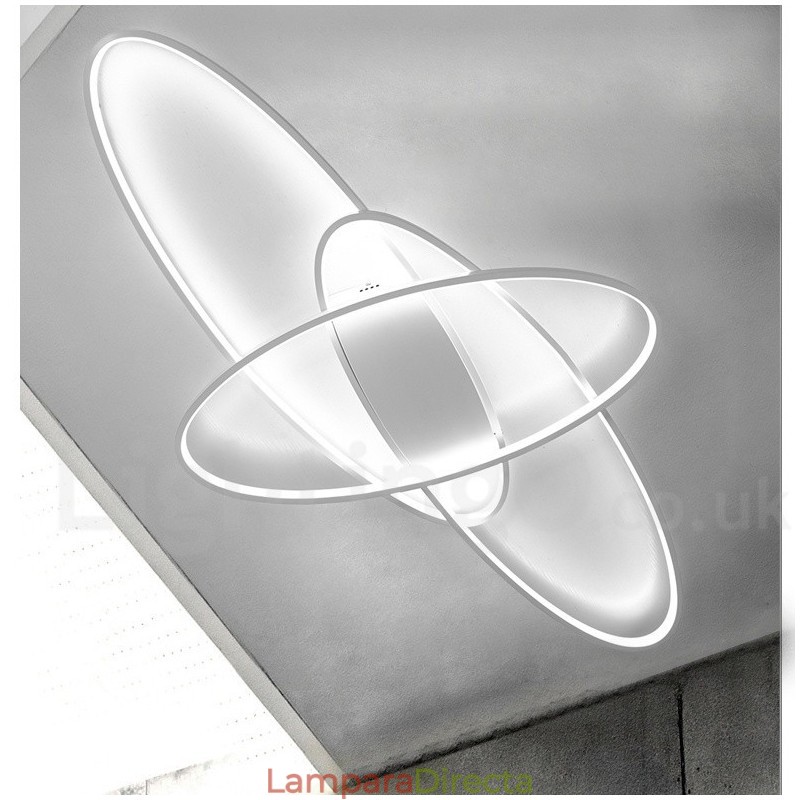 Lámpara de techo moderna y contemporánea de aluminio ovalada regulable, lámpara empotrada para sala de estar y dormitorio. También se puede usar como luz de pared.