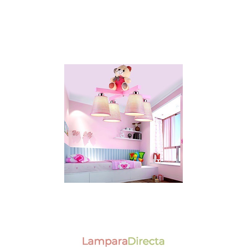 Lámpara de techo moderna contemporánea de madera y bambú