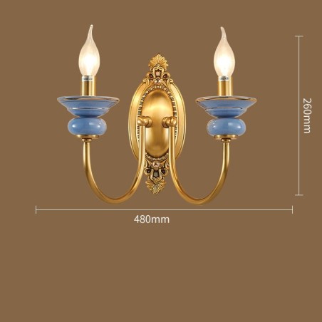 Lámpara de pared de 2 luces de latón puro, estilo rústico retro vintage, de cerámica, de lujo, 100 % de latón puro, especial para hoteles, oficinas, salas de exposición, salas de estar y comedores. Lámpara de pared de 2 luces de latón puro, estilo rústico retro vintage, de cerámica, de lujo, 100 % de latón puro, especial para hoteles, oficinas, salas de exposición, salas de estar y comedores.