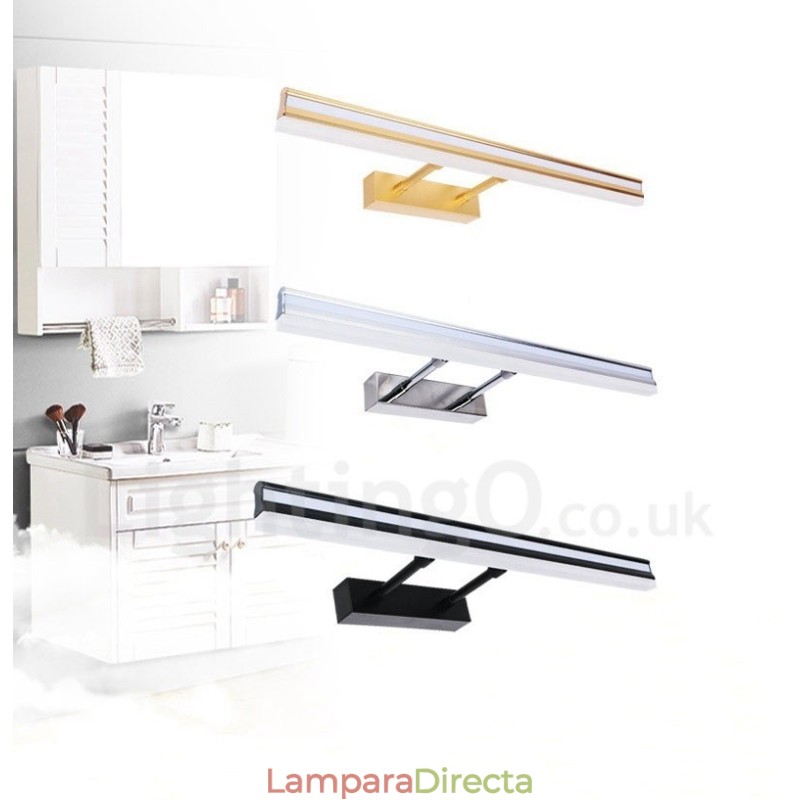 Lámpara de espejo IP44 para baño, luces de pared arriba y abajo con pantalla acrílica, iluminación de maquillaje
