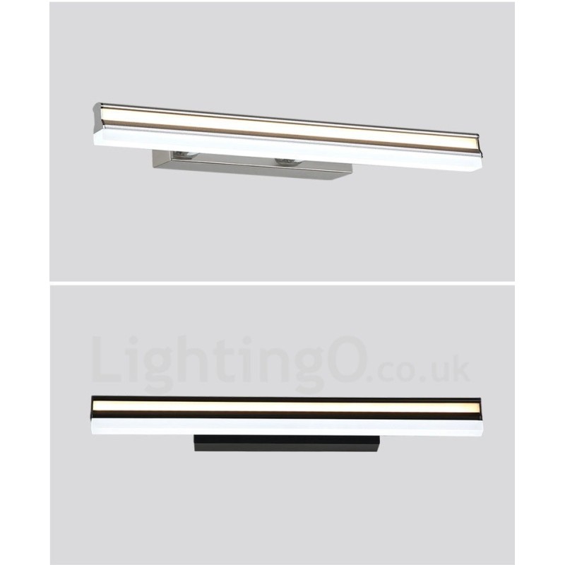 Lámpara de espejo IP44, luces de baño, luces de pared con pantalla acrílica, iluminación de maquillaje