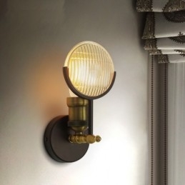 Aplique de pared rústico retro vintage de 1 luz con pantalla de cristal, ideal para hoteles, oficinas, salas de exposición, salas de estar y comedores.