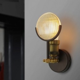 Aplique de pared rústico retro vintage de 1 luz con pantalla de cristal, ideal para hoteles, oficinas, salas de exposición, salas de estar y comedores.