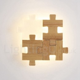 Apliques de pared de madera con pantalla acrílica, modernos y contemporáneos, de madera y bambú.