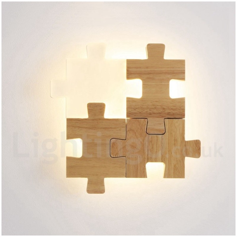 Apliques de pared de madera con pantalla acrílica, modernos y contemporáneos, de madera y bambú.