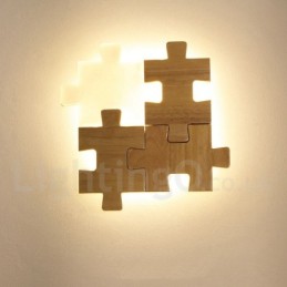Apliques de pared de madera con pantalla acrílica, modernos y contemporáneos, de madera y bambú.