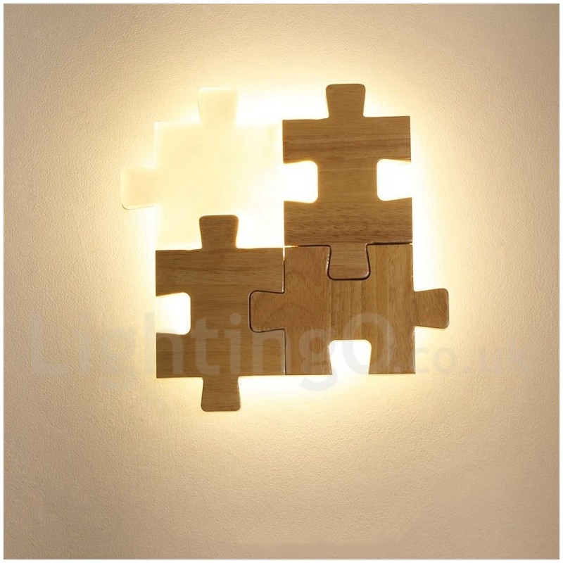Apliques de pared de madera con pantalla acrílica, modernos y contemporáneos, de madera y bambú.