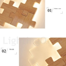 Apliques de pared de madera con pantalla acrílica, modernos y contemporáneos, de madera y bambú.