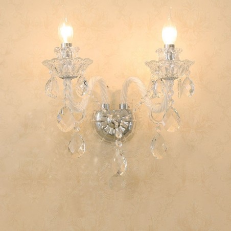 Lámpara de pared de cristal retro con 2 velas a juego Lámpara de pared de cristal retro con 2 velas a juego