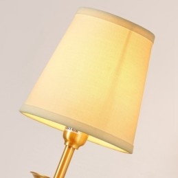 Lámpara de pared de latón puro, lujosa, rústica, retro, vintage, de 1 luz, con vela y pantalla de tela, ideal para habitaciones de hotel, salas de exposición, salas de estar y comedores.