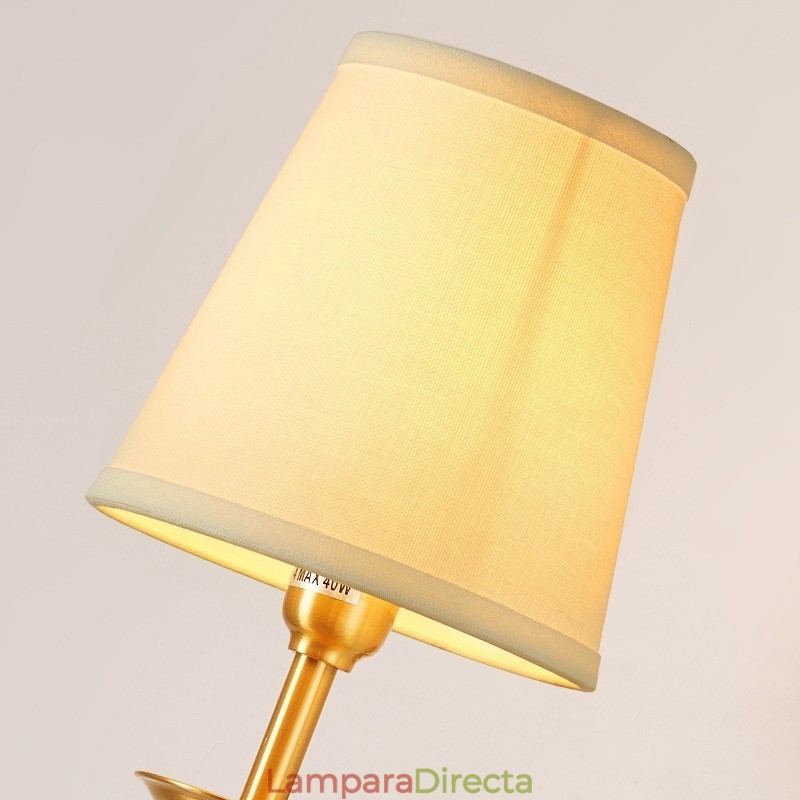 Lámpara de pared de latón puro, lujosa, rústica, retro, vintage, de 1 luz, con vela y pantalla de tela, ideal para habitaciones de hotel, salas de exposición, salas de estar y comedores.