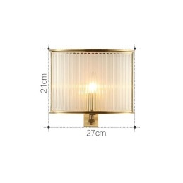 Aplique de pared rústico retro vintage de latón puro de una luz con pantalla de vidrio