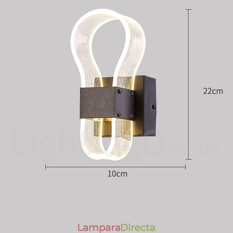 Lámpara de pared moderna con pantalla acrílica para dormitorio, pasillo y sala de estar.