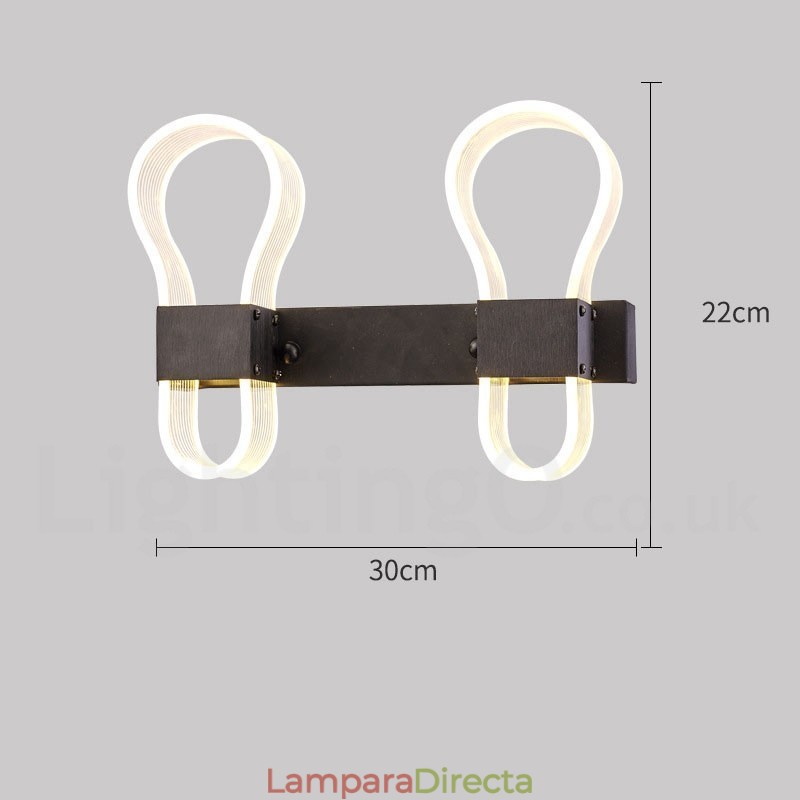Lámpara de pared moderna con pantallas acrílicas para dormitorio, pasillo y sala de estar.