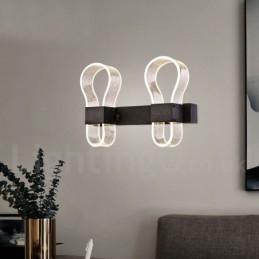 Lámpara de pared moderna con pantallas acrílicas para dormitorio, pasillo y sala de estar.